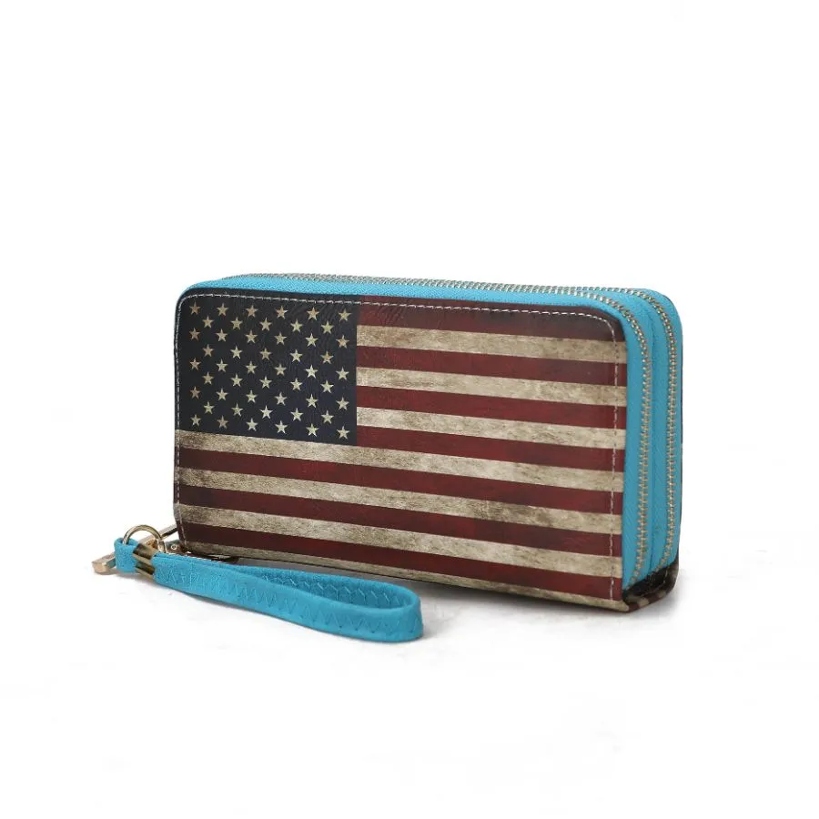 Uriel Vegan Leather Women’s FLAG Wristlet Wallet